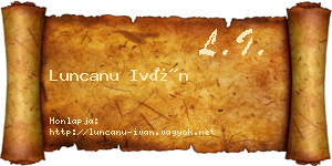 Luncanu Iván névjegykártya